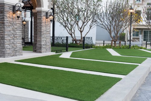 Artificial turf in separate sections